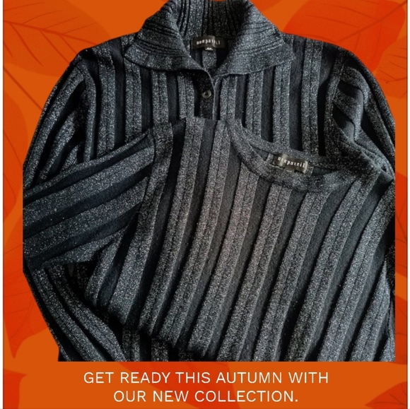 Nonpareil Jackets & Blazers - M🍁Vintage Knit Black Cardigan & Top/Blouse